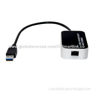 USB3.0 Hub with Ethernet Speed of 5Gbps, 100/1,000Mbps, 3-hub, Hub 2-in-1